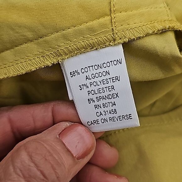 BCBG Max Azria mustard yellow, green cotton wrap  shirt size small - Picture 10 of 11